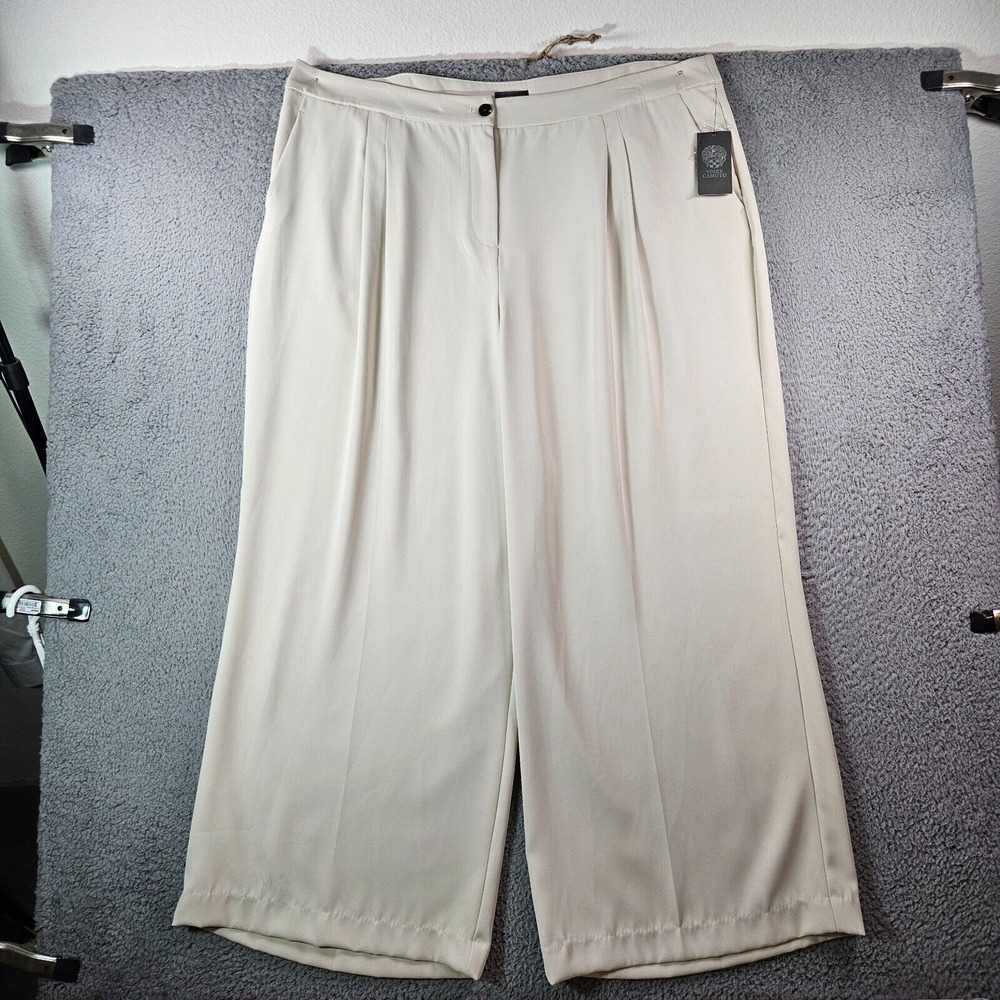 $119 NWT Vince Camuto Wide Leg Dress‎ Pants Women 22 W Clay Beige NEW